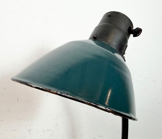 Image 1 of Vintage Duitse Bauhaus Petroleum Emaille Tafellamp van Schaco, jaren 30