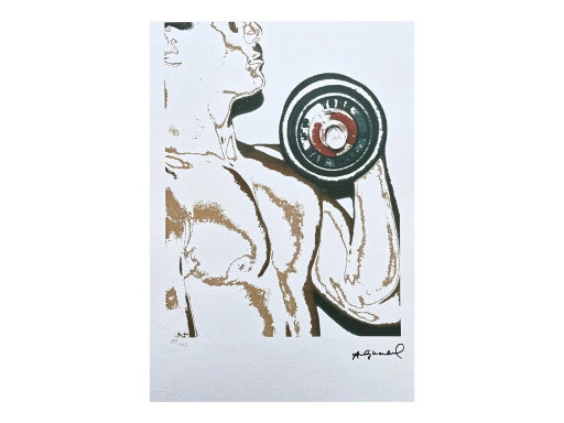 Naar Andy Warhol, Bodybuilder, jaren 80, lithografie – lithos zeefdrukken, Paper