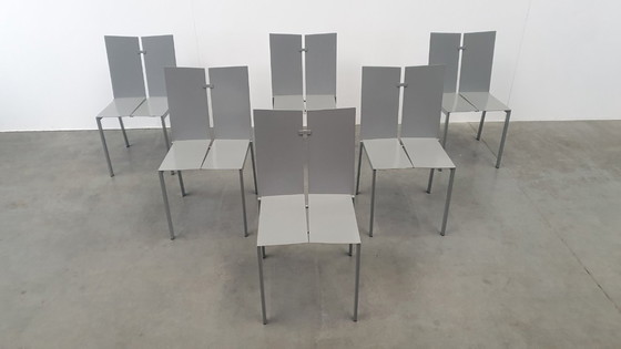 Image 1 of 6x Frans van Praet vintage stoelen belgo chrom 2000s minimalistisch design