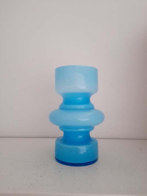 Blue opaline vase Gunnar Ander for Lindshammar