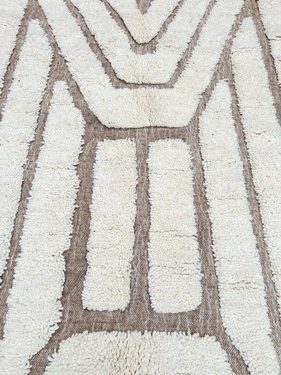 Ecru Marokkanischer Teppich mit geometrischen Mustern 280cm x 180cm – Teppiche & Läufer, Wool (photo 7 of 8)