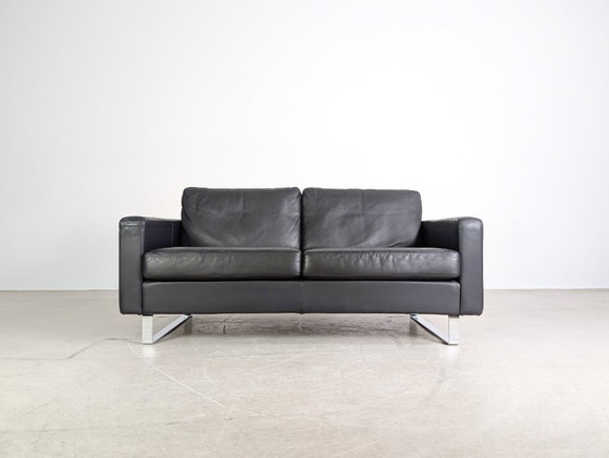 Image 1 of Sofá de dos plazas COR Conseta original, sofá de diseño, piel, negro