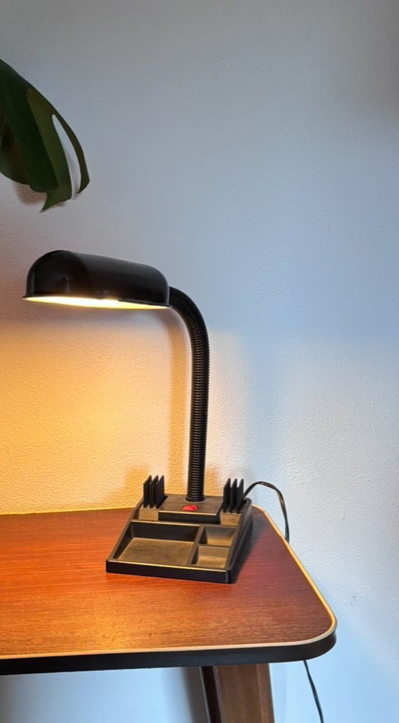 Image 1 of Vintage desk lamp with organizer – black