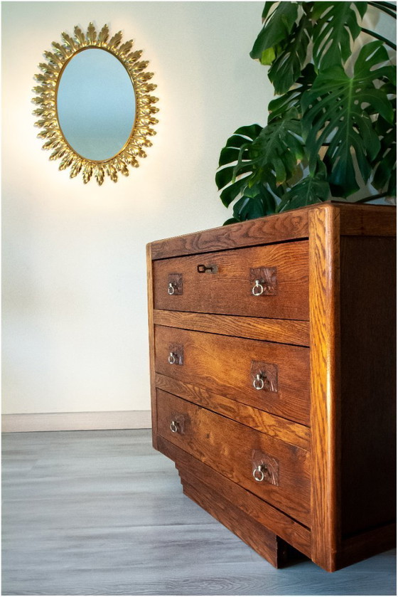 Image 1 of Commode année 50 Art Déco, chêne 