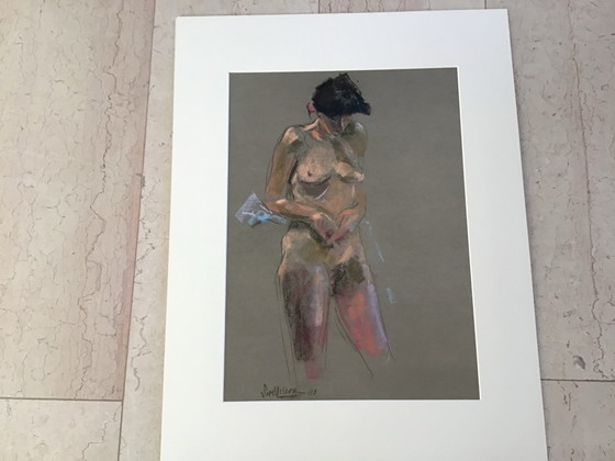 Pastel tekening van  Sim Visser, Schilderijen & Tekeningen, Papier, Aluminium, Zwart (foto 6 van 7)