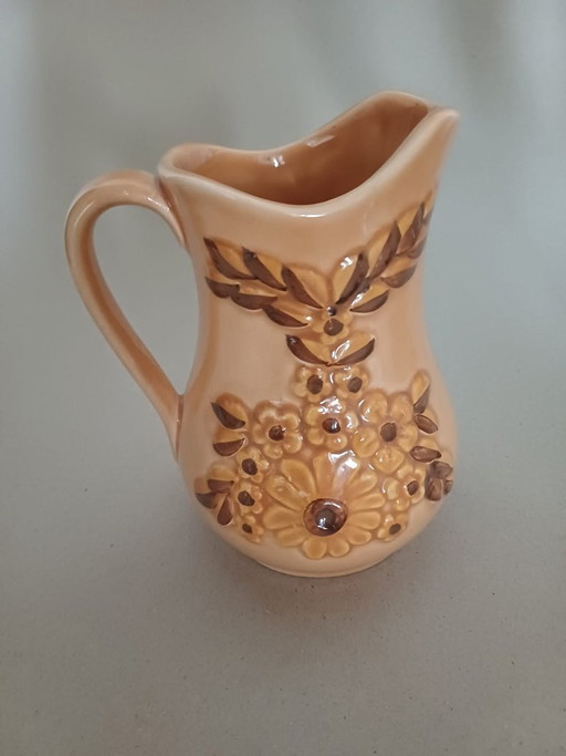 Rosa Ljung – Vintage Ceramic Jug with Floral Decoration – Sweden, 1960s/70s – glazen karaffen