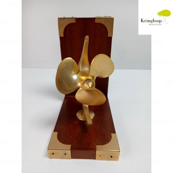 Image 1 of Fermalibro 'elica di barca' in palissandro, ottone, 1970