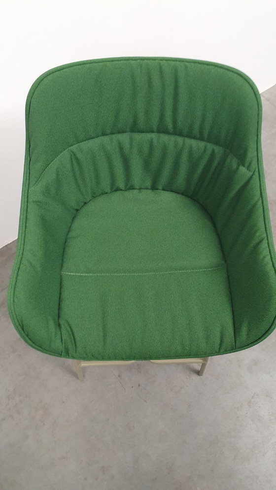 Image 1 of MDD high design bar stool Baltic Soft Duo green pleated fabric