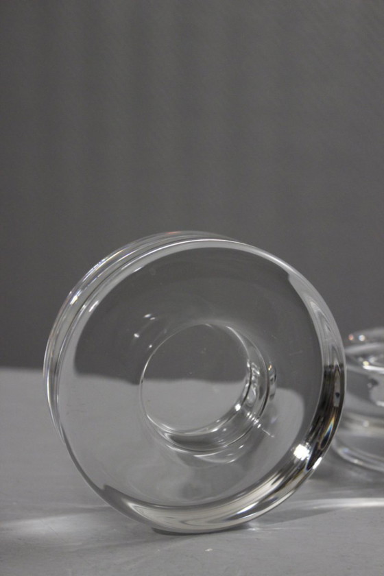 Image 1 of Lena Bergström & Orrefors - Coppia di portacandele in cristallo "Puck" 1999