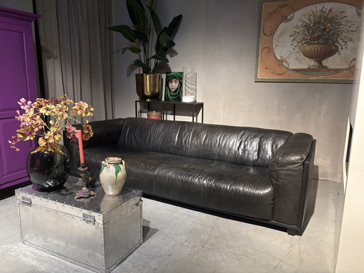 Industrial Buffalo Leather Sofa Machalke 2.70 Wide