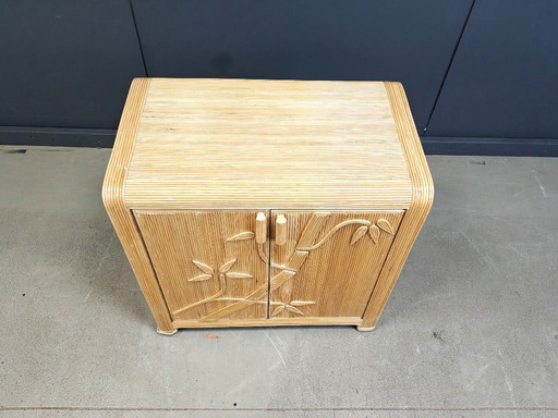 Vintage tropical split reed cabinet, 1970s