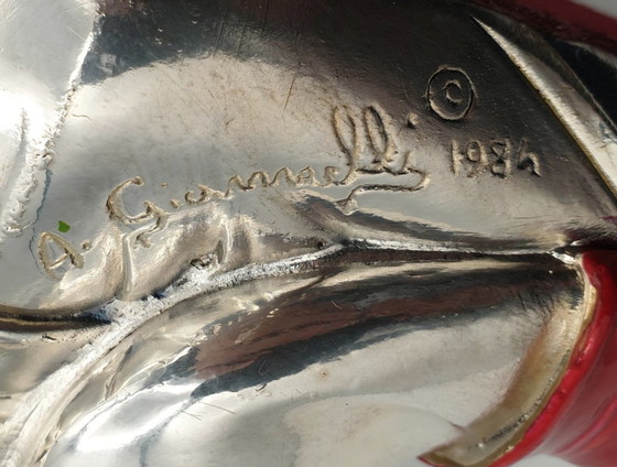 Image 1 of Vintage Arnaldo Giannelli 925 Zilveren Samurai Sculptuur (1984) – Italiaans Design