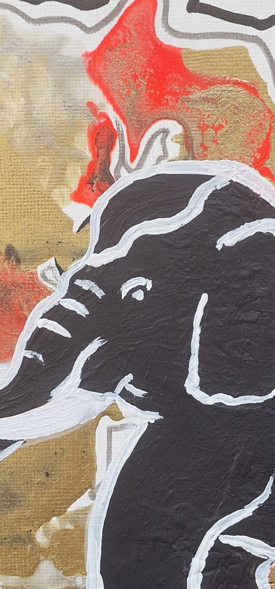 Dual Elephant – Paintings & Drawings, Paper (photo 8 of 9)