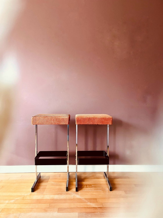 Image 1 of Ensemble de tabourets design années 70
