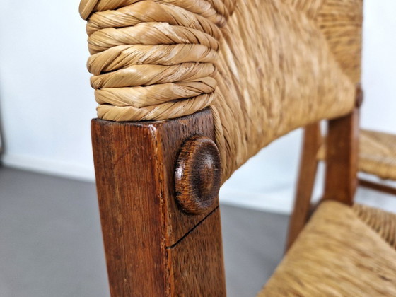 Image 1 of Sedie da pranzo francesi vintage | Rovere e rattan