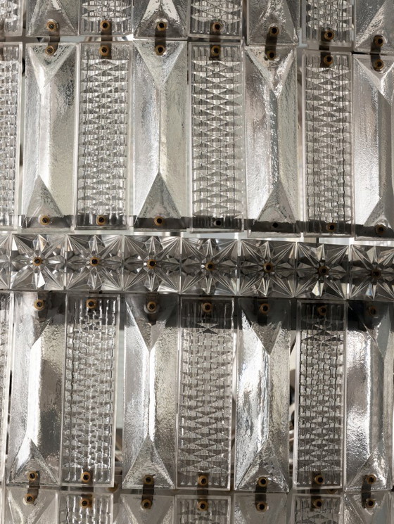 Image 1 of Lámpara de araña de cristal escalonada, década de 1960, Checoslovaquia