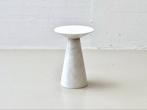 Image 1 of Tavolo rotondo in marmo di Carrara di Carlo Scarpa per Cattelan Italia, anni '70