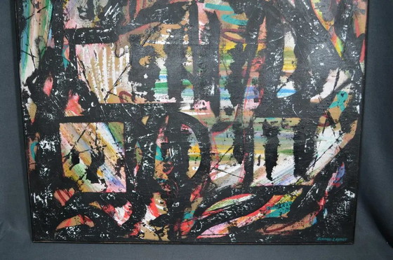 Bernard Laymet (20th Century) "Untitled" Acrylic on Canvas Signed – Paintings & Drawings, Abstract (photo 5 of 9)