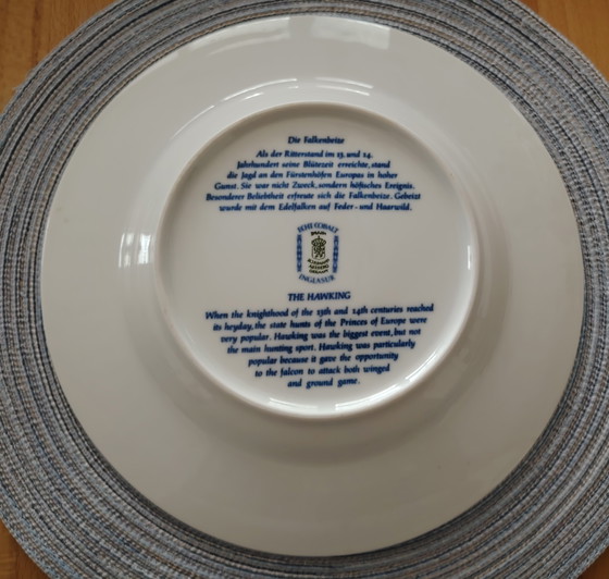 Image 1 of Le Falkenbeize Schumann Arzberg Bavaria Véritable cobalt Vintage Plat en porcelaine Assiette Objet de vitrine