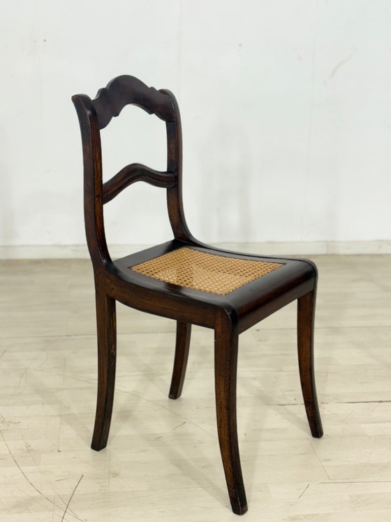 Image 1 of 2 chaises de salle à manger Biedermeier de très belle facture, chaises viennoises en osier, antiquités datant d'environ 1880.