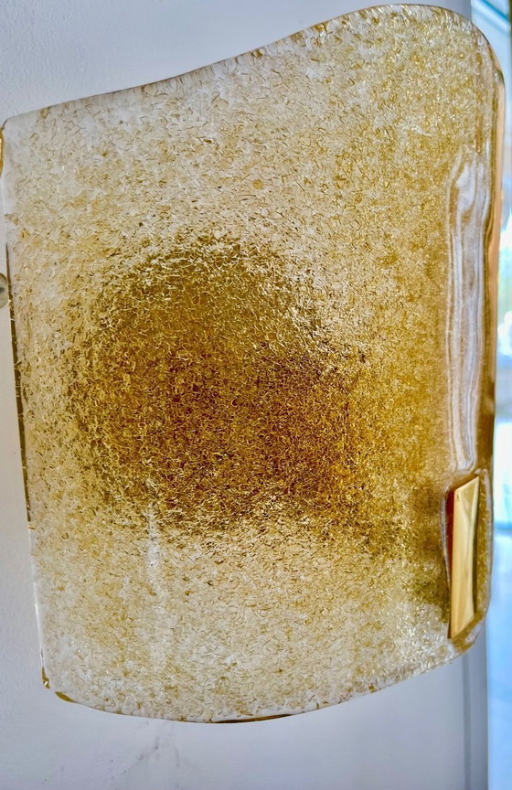 Image 1 of Murano Due Wandleuchte, Paar, 24 Karat vergoldet, Italien, 1990