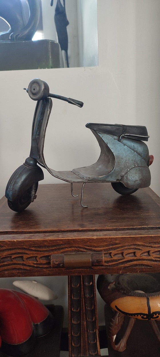 Image 1 of Vespa-style industrial scooter, numbered