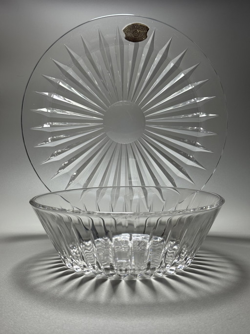 Val Saint Lambert “Balmoral” Crystal Plate and Bowl Set