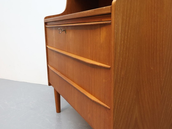 Image 1 of Vintage Deense Ladekast Secretaire Kaptafel Teak 