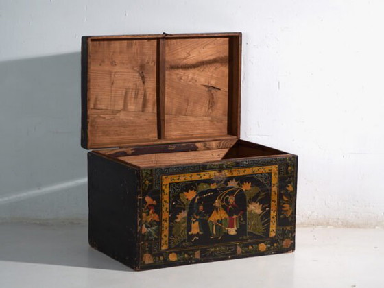 Baule antico laccato nero in legno di pino – Cina, circa 1900 – Armadi contenitori, Iron (photo 22 of 40)