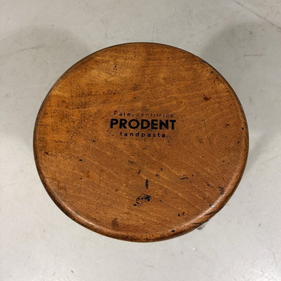 Image 1 of Houten reclame krukje van Prodent 1960's