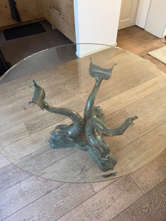 Tavolo da pranzo Grotta Veneziana in Bronzo Vintage. – Tavoli da pranzo, Bronze, Glass (photo 2 of 5)