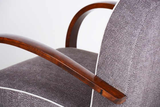 Restored Art Deco Armchair, by J. Halabala for UP Zavody, Beech, Czech, 1930s – UP Závody, Textile, Wood (photo 6 of 11)