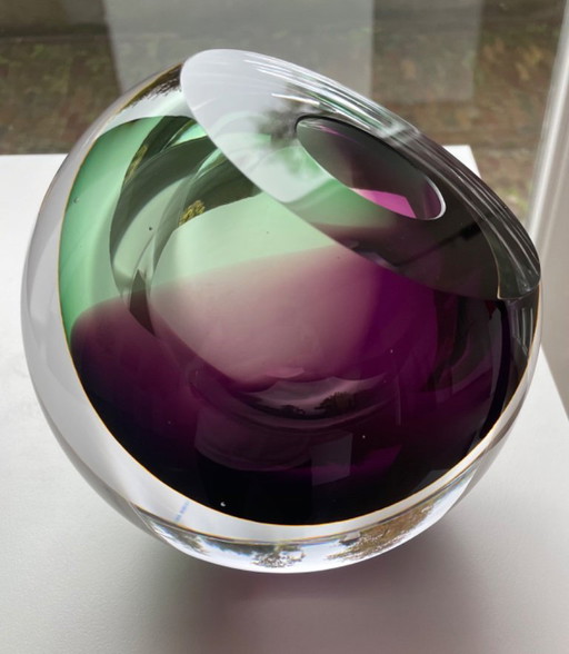 Einzigartiges Glasobjekt „PURPLE RAIN“ von van George Broft