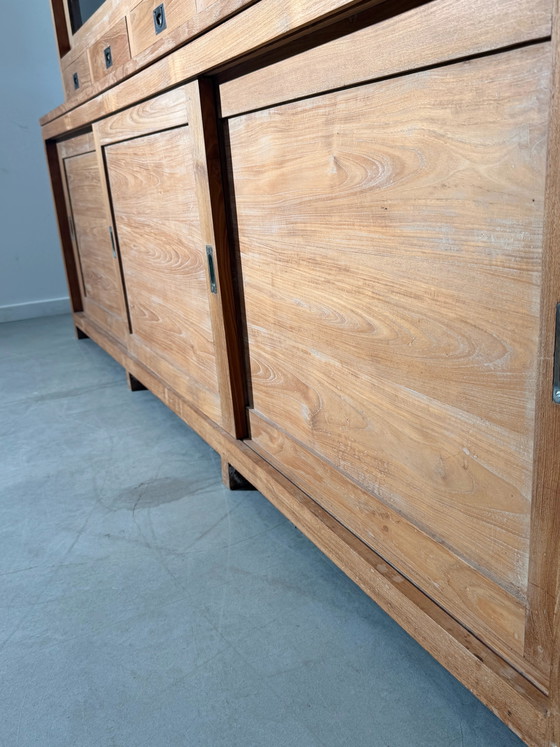 Große Teak Vitrine und Aufbewahrungsschrank – Glass (photo 4 of 6)