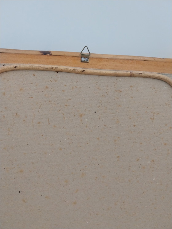 Image 1 of 1 specchio esagonale in rattan italiano degli anni '60, 45 cm