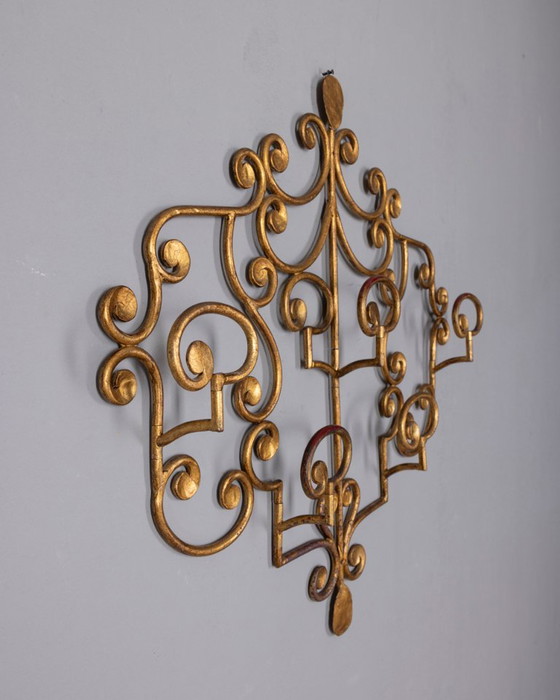 Vintage 1950s Italian-design wrought iron wall coat rack (photo 6 of 13)