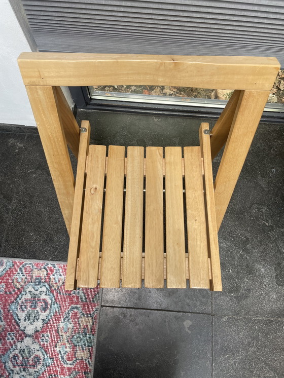 Image 1 of Vintage collapsible wooden chair- lookalike Trieste cheese chairs by Jacober.