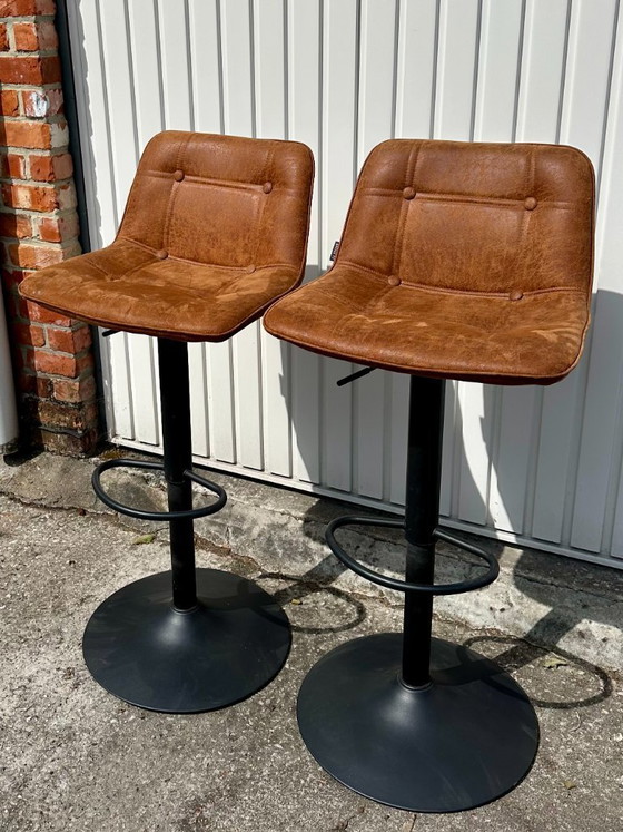 Image 1 of set of industrial bar stools, adjustable