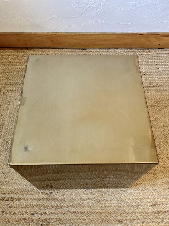 Image 1 of Electro-galvanized metal seat, brass effect. Pharrell Williams / Louis Vuitton fashion show, 2024