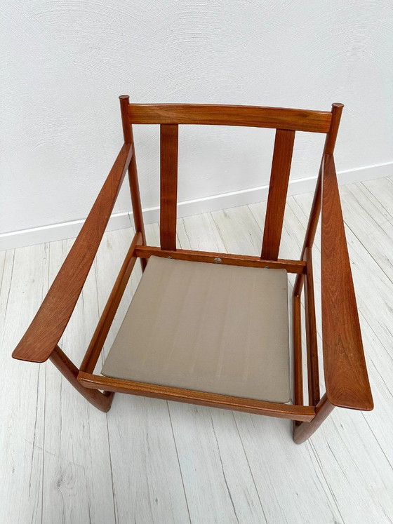Image 1 of Fauteuil lounge 1/2 vintage FD 130 en teck par Peter Hvidt et Orla Mølgaard-Nielsen pour France et Daverkosen, design danois, 19