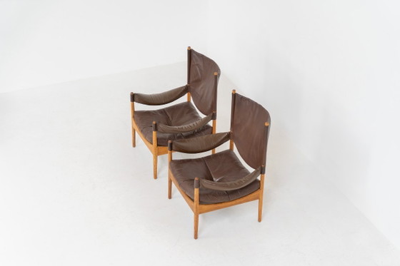 Image 1 of Pair of “Modus” armchairs by Kristian Vedel for Søren Willadsen (Denmark, 1960s).