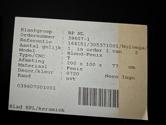 Image 1 of Table de salle à manger Bert Plantagie Modèle Blend-Fenix ​​- 200 x 100 x 77 cm