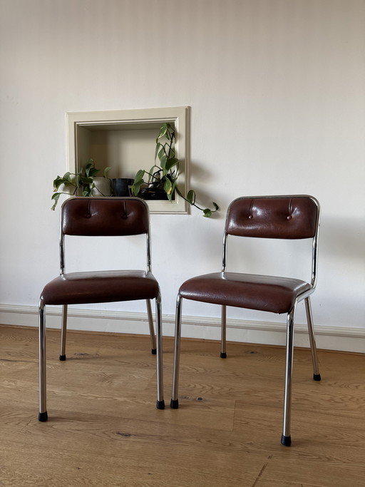 Sedie vintage Tavo con struttura tubolare