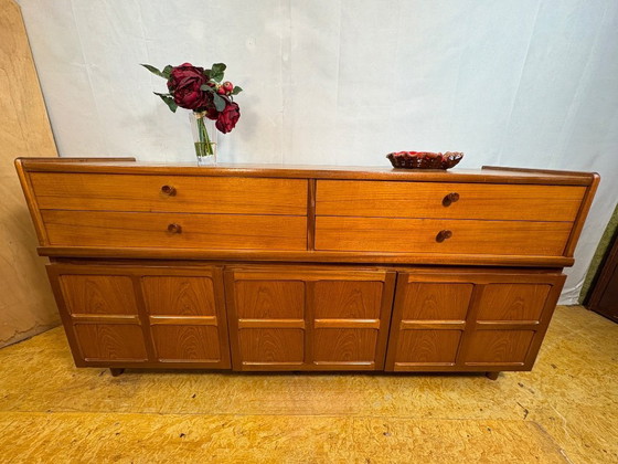 Image 1 of Mid Century Retro Vintage Teak Sideboard by Nathan (Circa 1960–1970)  A stylish and highly versatile mid century modern teak sid