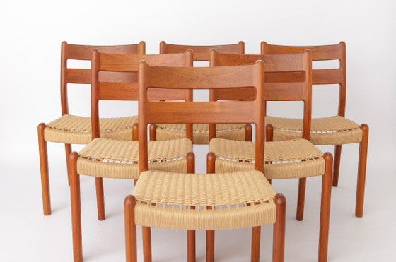 Set di 4 Sedie da pranzo danesi in teak di EMC Møbler, Danish Cord, Danimarca, anni '60-'70 – Wood, Vintage (photo 10 of 10)