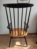 chaise à fuseaux scandinave, chaise à fuseaux en bois
