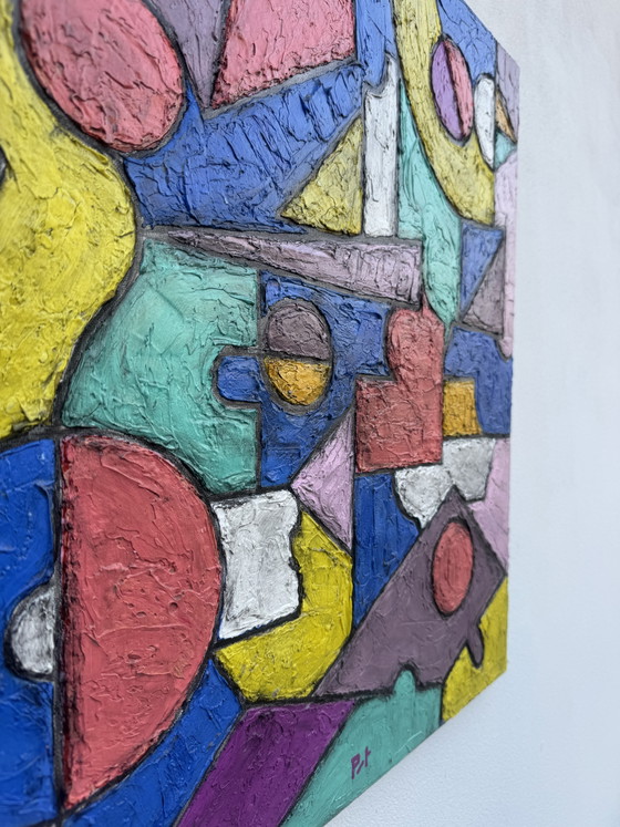 Colorful Geometric Abstract Painting – Paintings & Drawings, Canvas (photo 9 of 13)