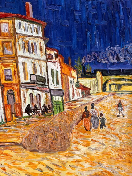 Image 1 of Œuvre de Van Gogh peinte à la main sur toile (roulée)