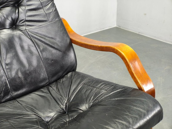 Image 1 of Scandinavian Leather Sofa in the Style of Alvar Aalto, 1970s