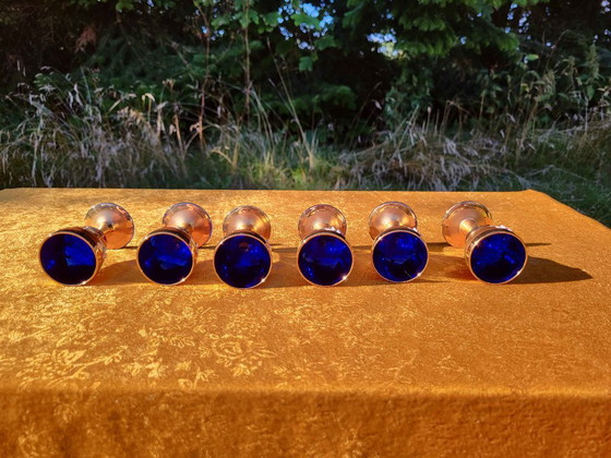 Vintage Murano Handmade Decanter Set Cobalt Blue Decanter Set - 24K Gold 7 Pc's, Glass & Decanter, Glass (photo 10 of 10)